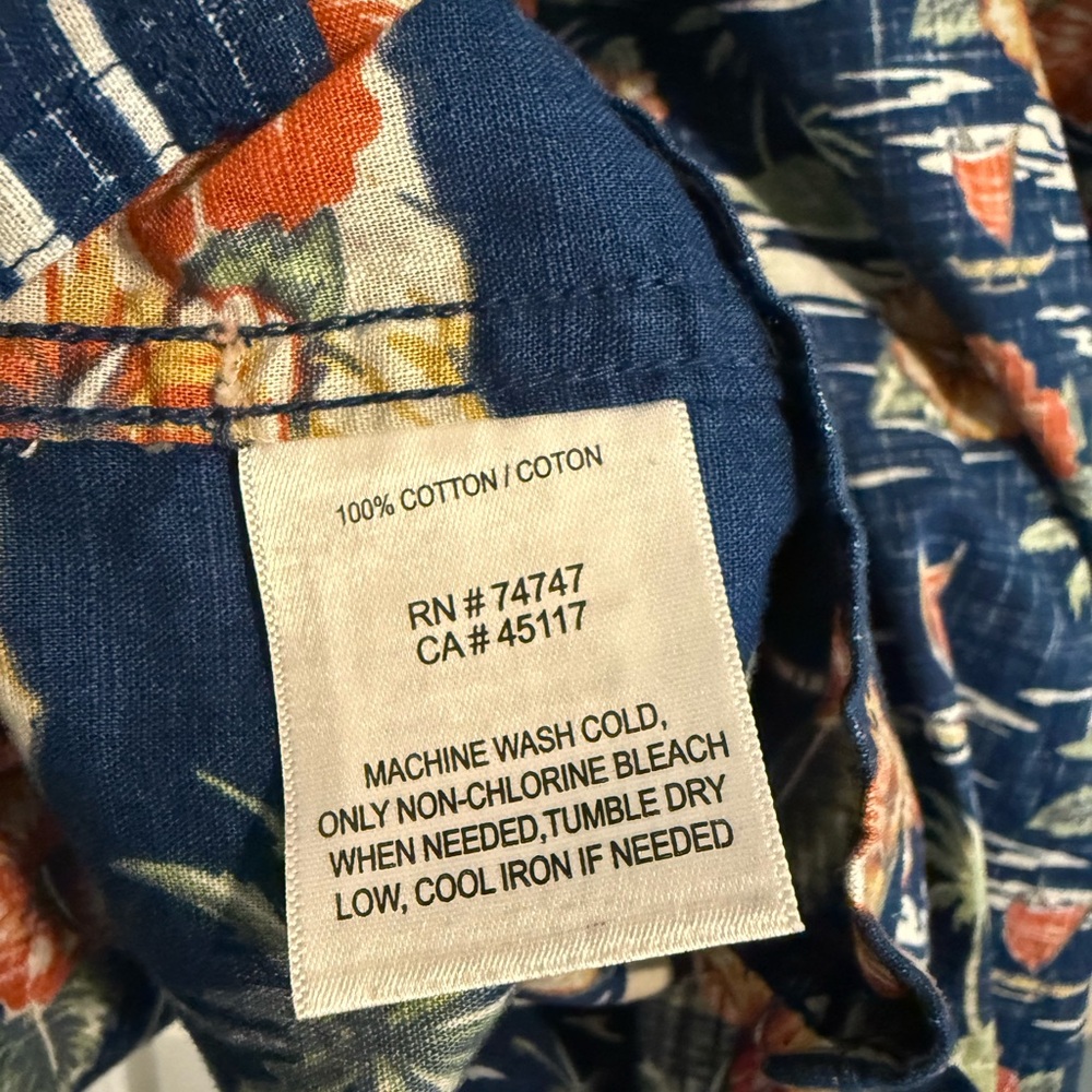 RedHead Casual Button Down Shirt Blue and Orange - Picture 4 of 4